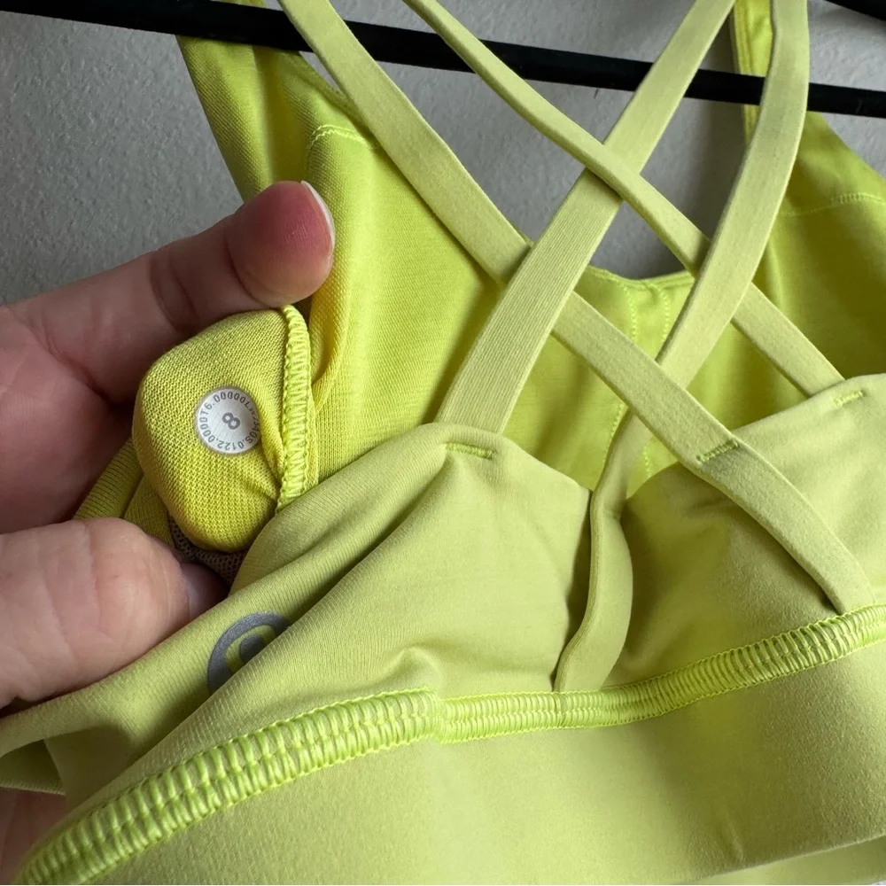 Lululemon Energy Longline Bra Electric Lemon size 8 - Picture 5 of 5